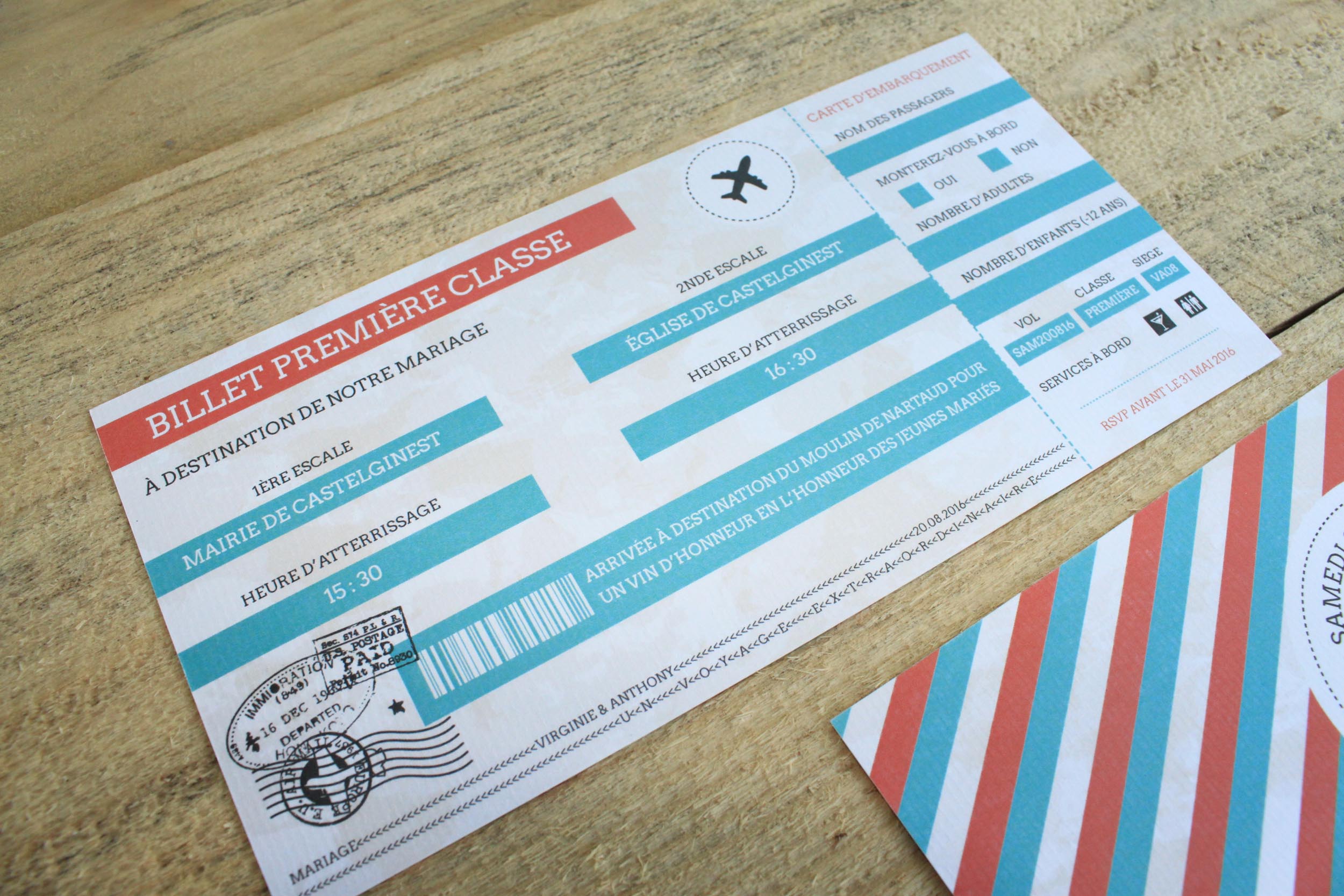 Creer Un Billet D Avion Fictif Gratuit Faire-part billet d'avion | Le Comptoir du Bonheur by Vincelie