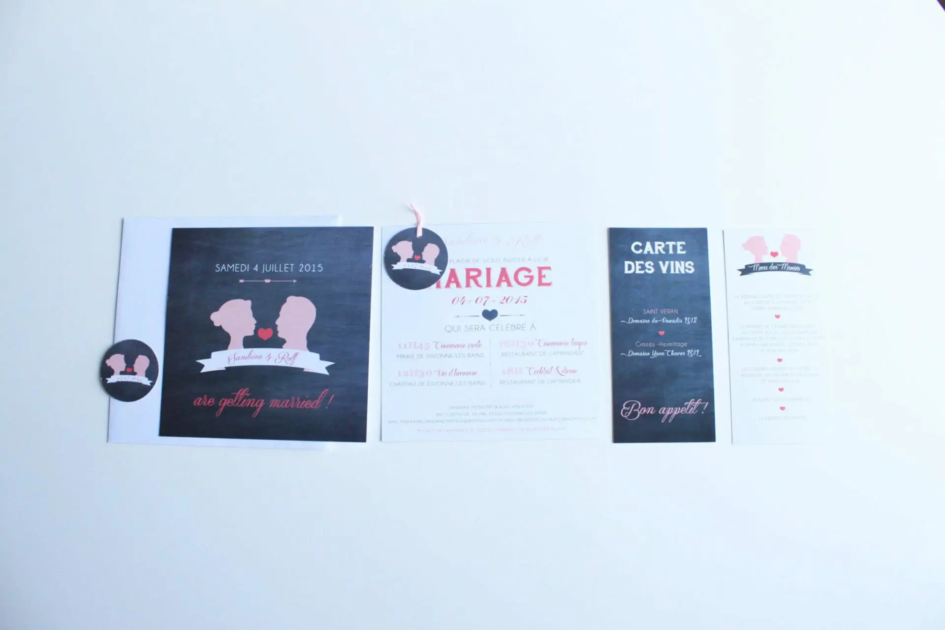 Faire-part Ardoise romantique