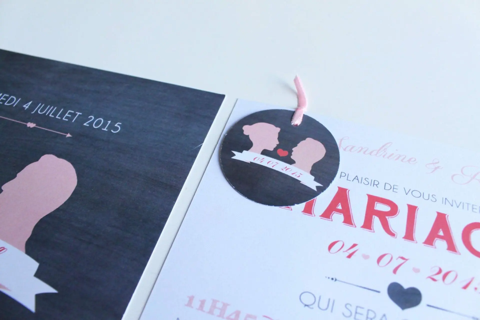 Faire-part Ardoise romantique