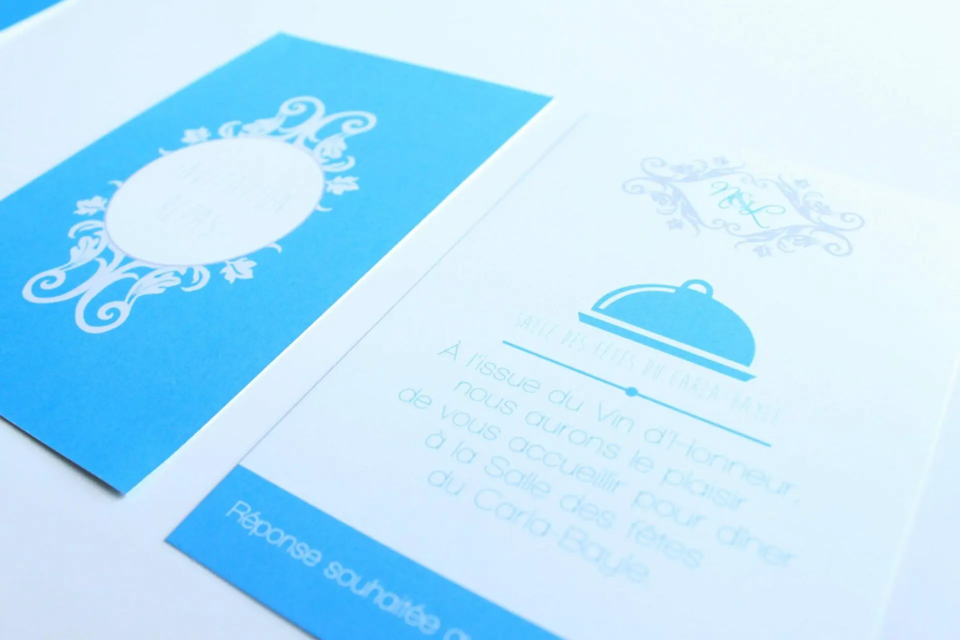 Faire-part Baroque turquoise