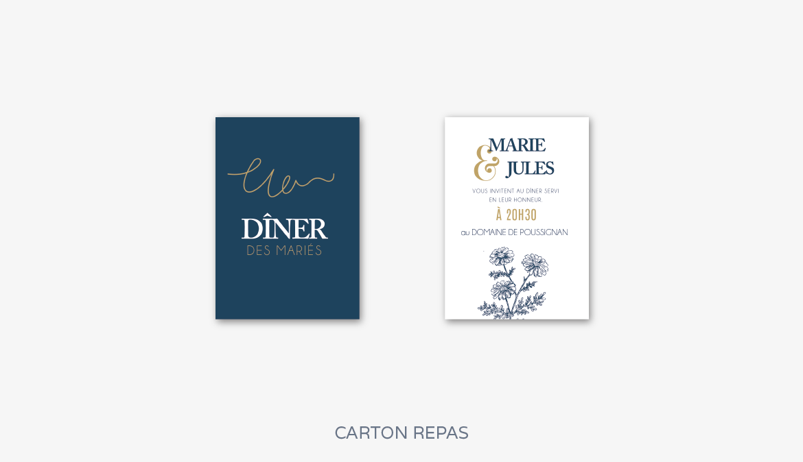 collection faire-part mariage navy gold minimaliste