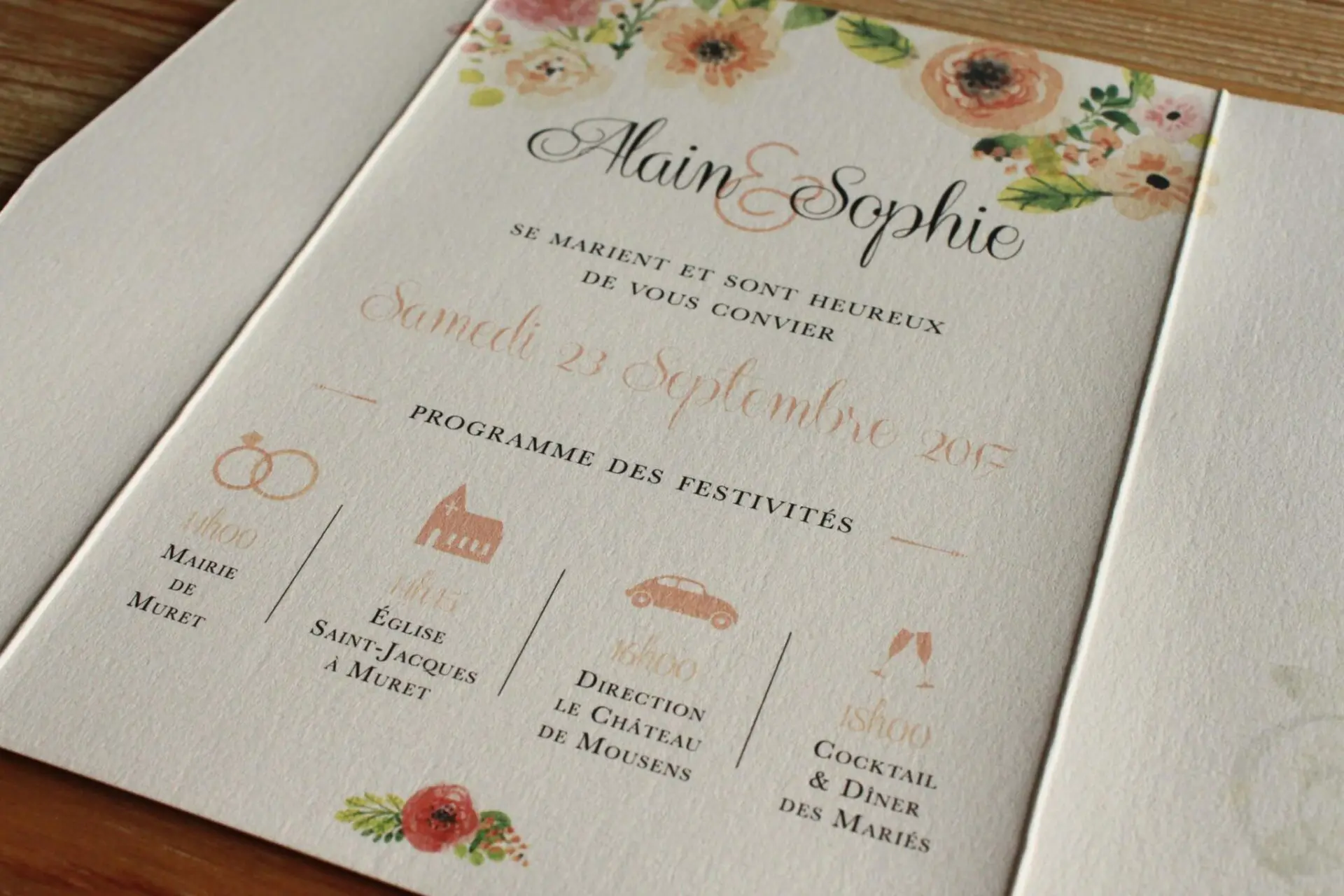 Faire-part avec gypsophile