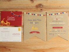 faire-part mariage solex jaune guinguette