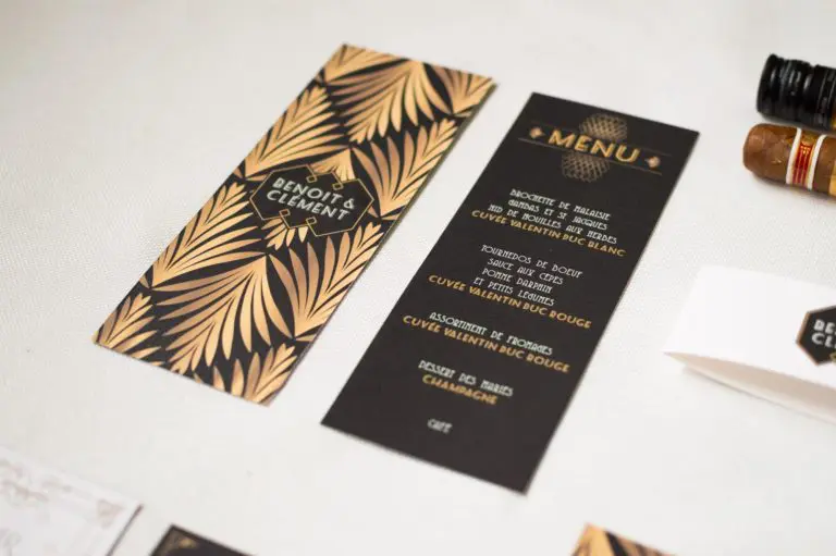 faire-part mariage ART DECO gatsby années 20 faire-part rétro noir gold