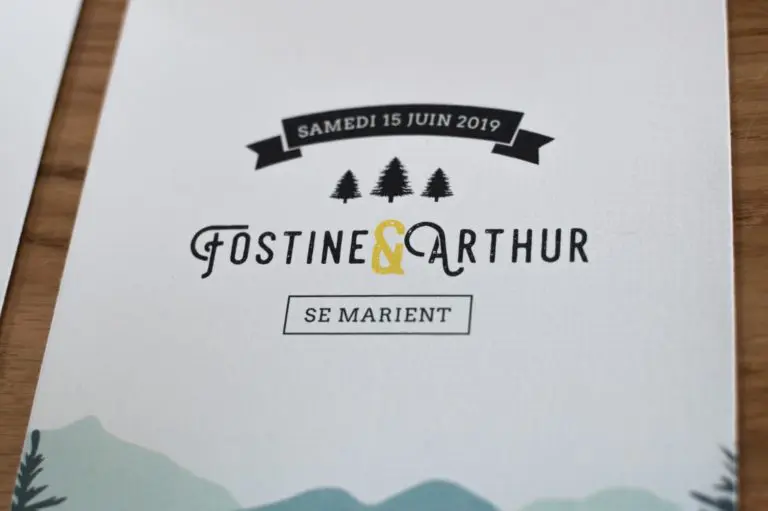 faire-part-mariage INTO THE WOODS montagne fôret faire-part hiver