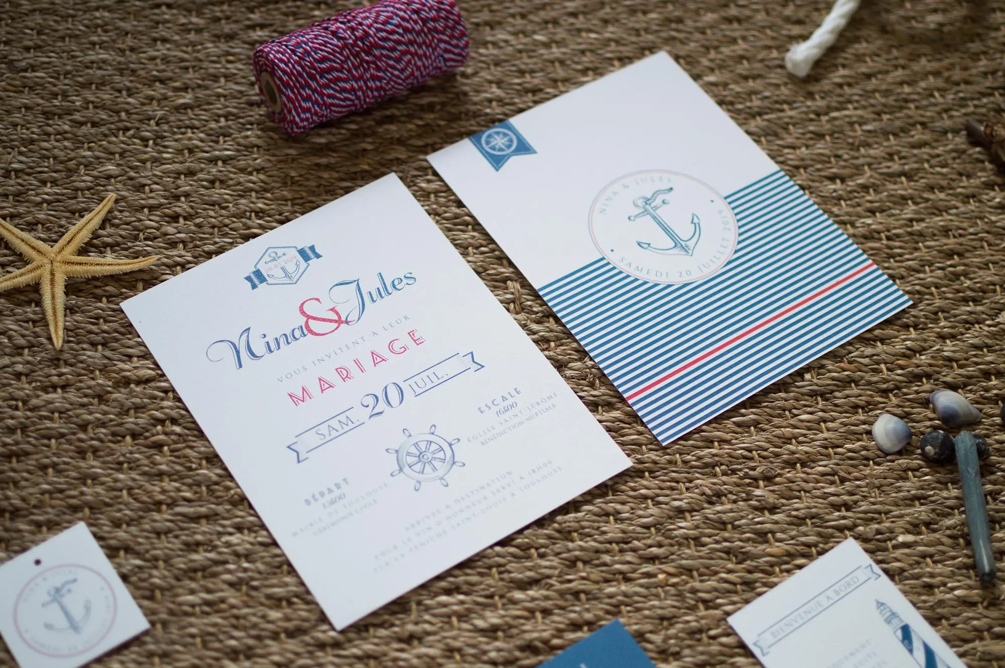 faire-part mariage MARIN thème marin mariage marin