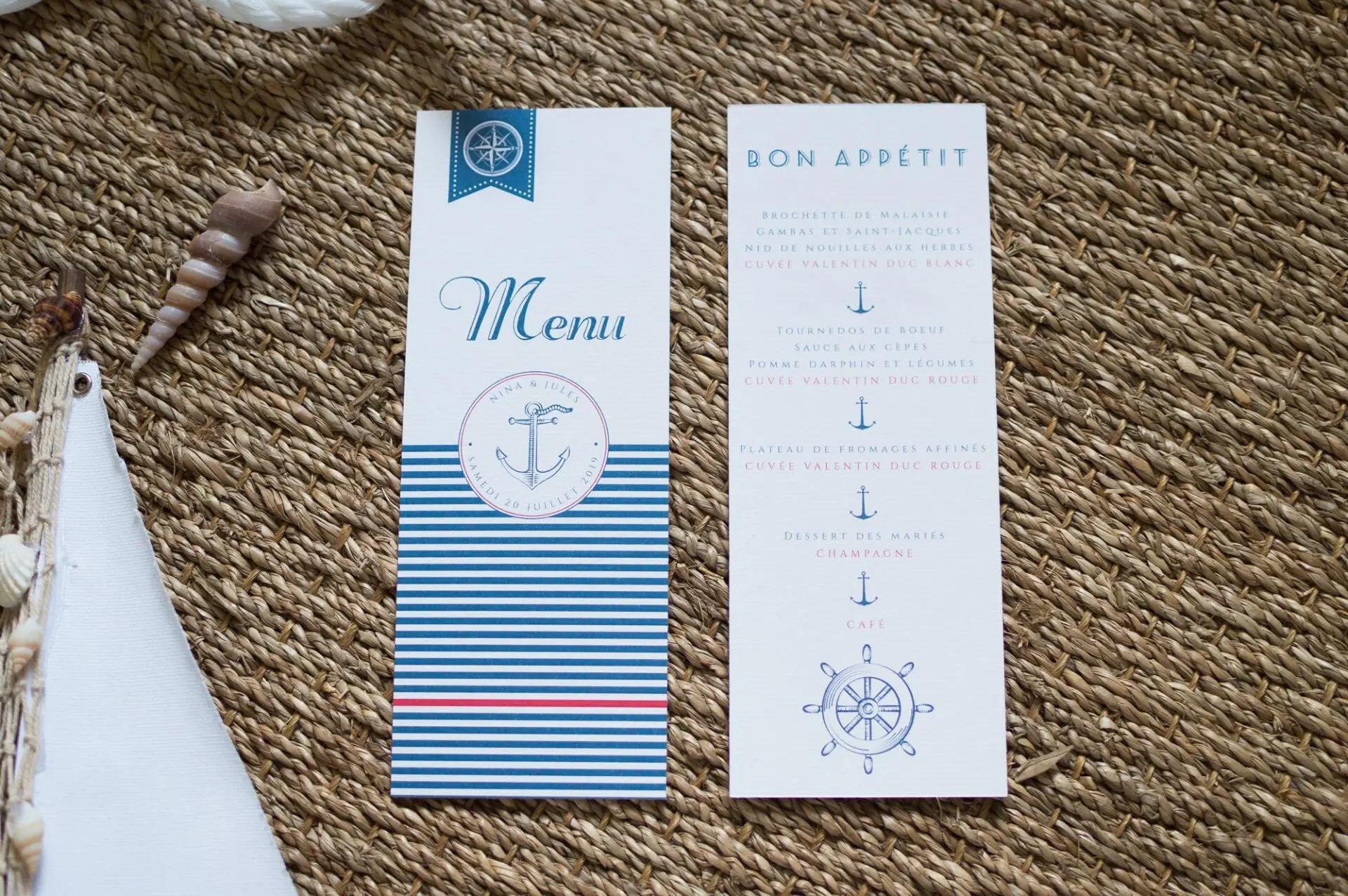 faire-part mariage MARIN thème marin mariage marin