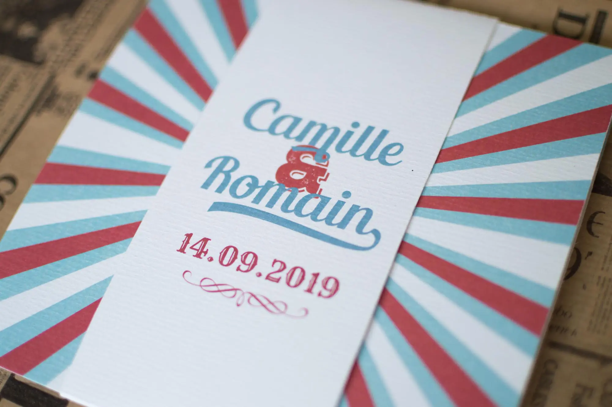 faire-part mariage ROCKABILLY rock'n'roll année 50 vintage rétro