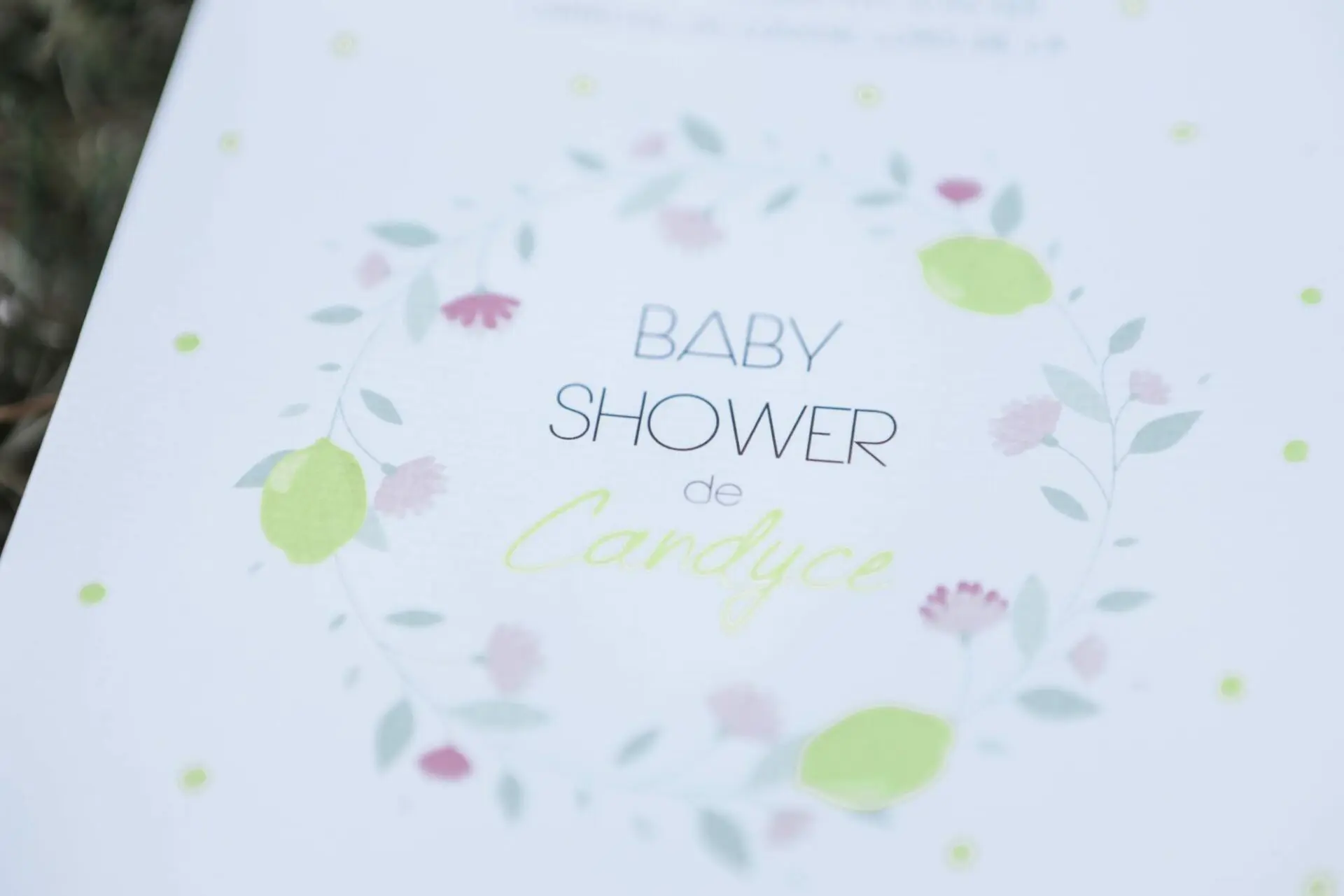 Baby-shower fille rose et citron