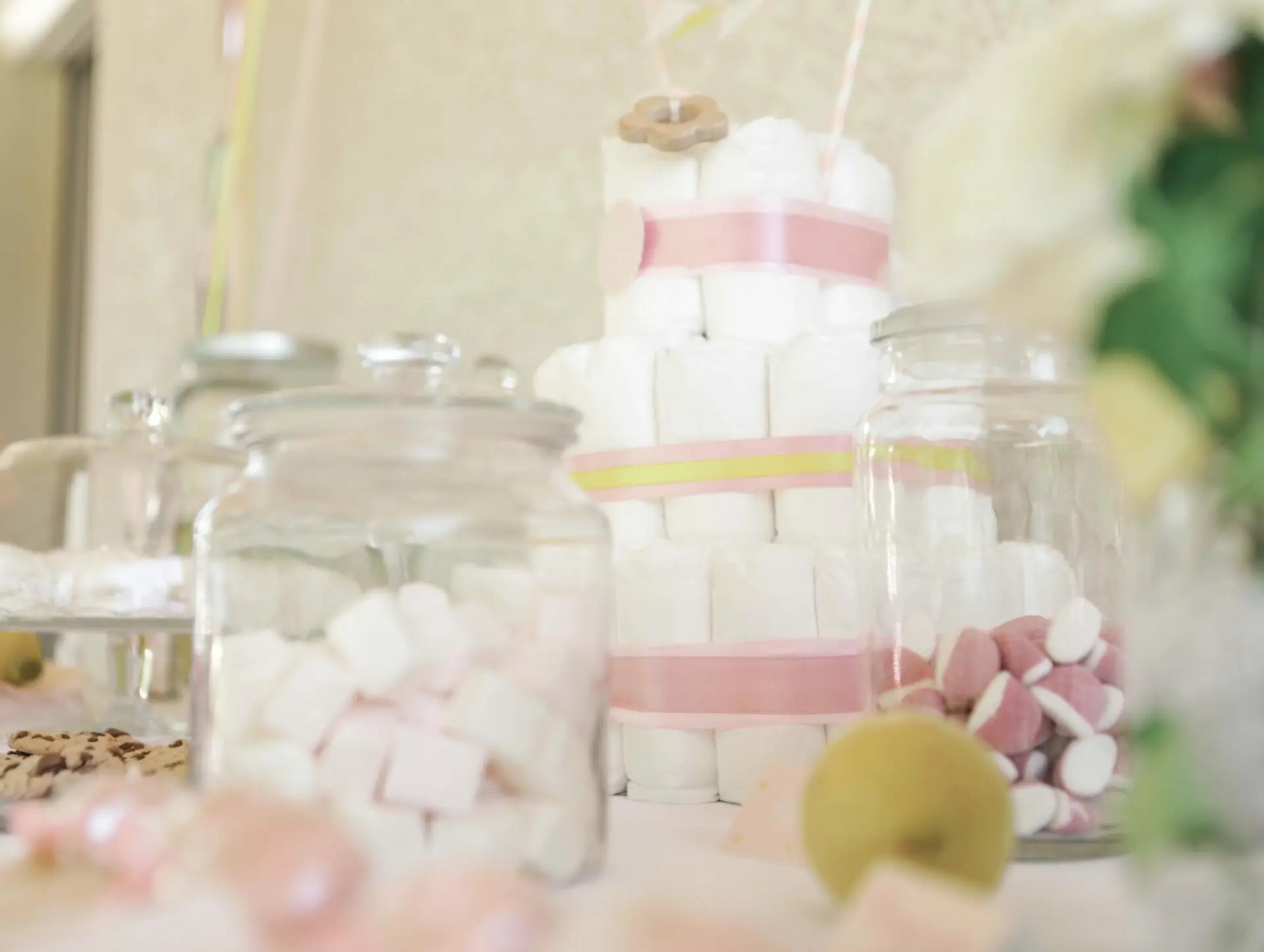 Baby-shower fille rose et citron