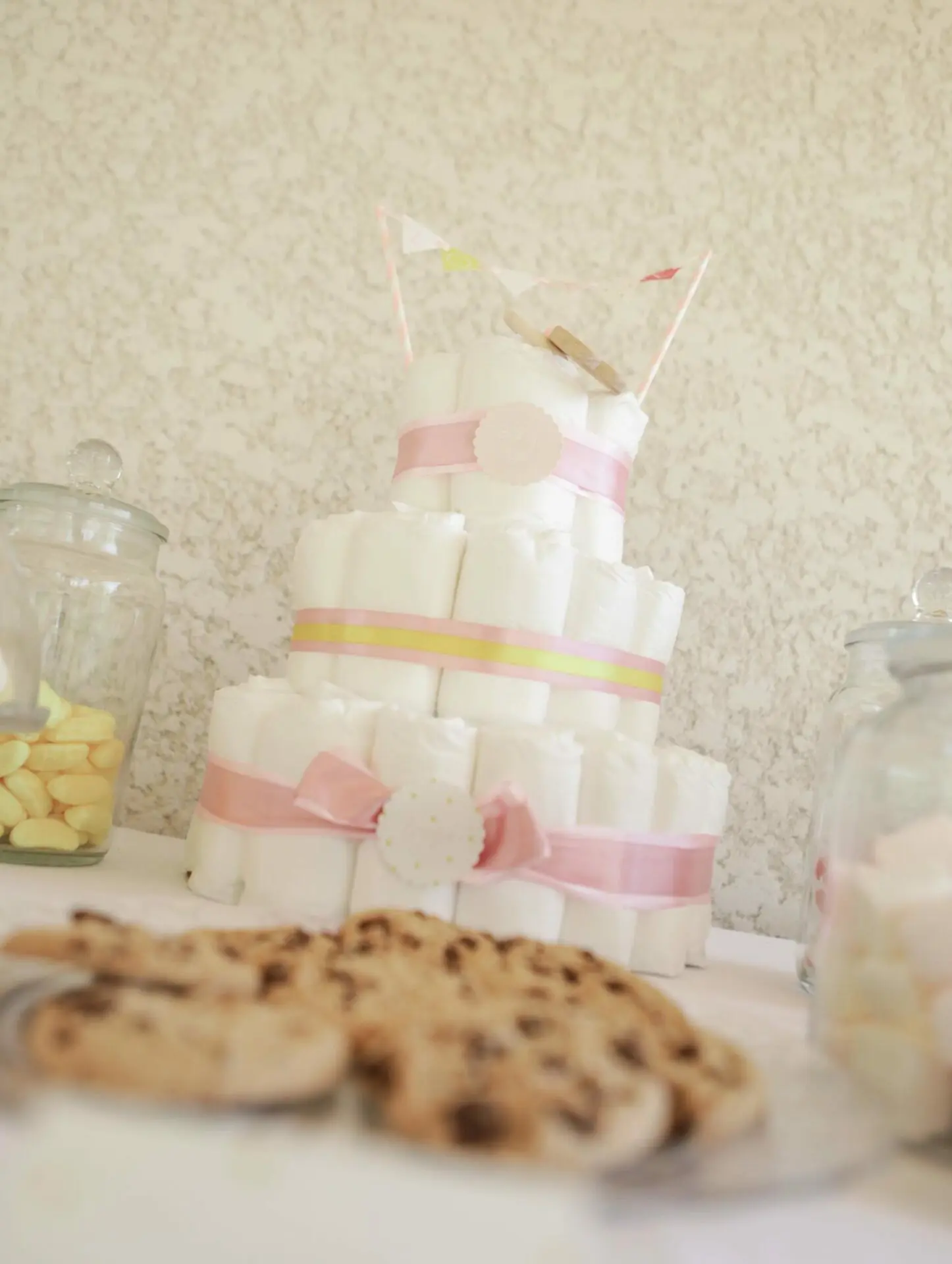 Baby-shower fille rose et citron