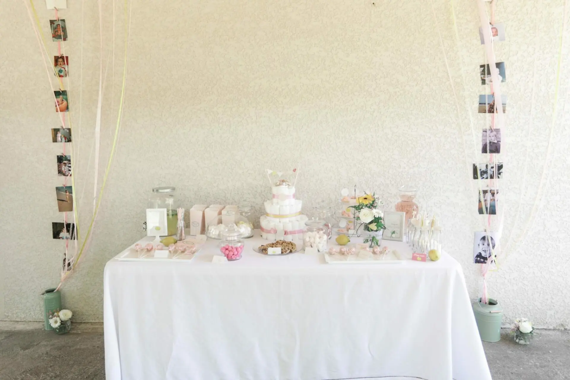 Baby-shower fille rose et citron