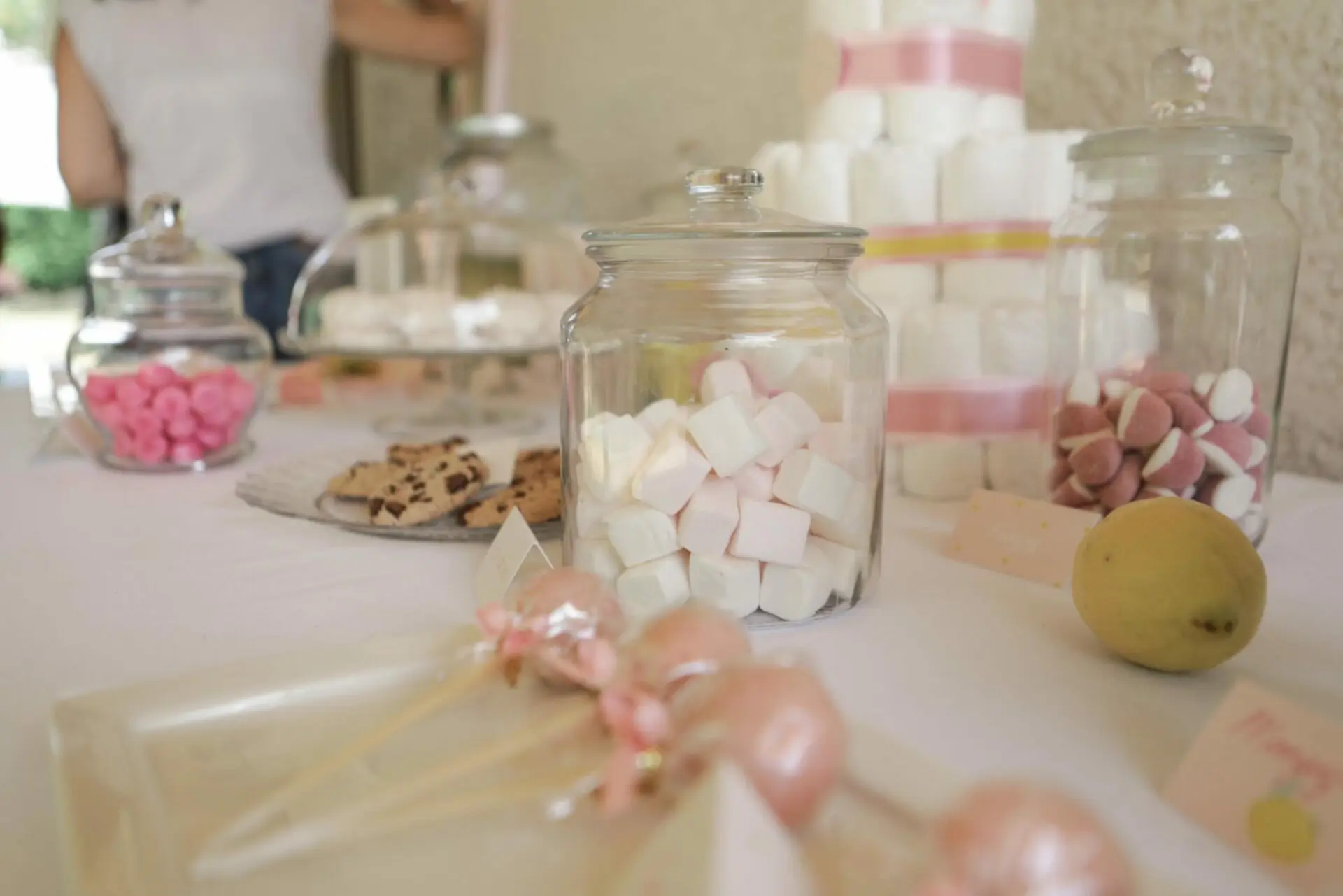 Baby-shower fille rose et citron