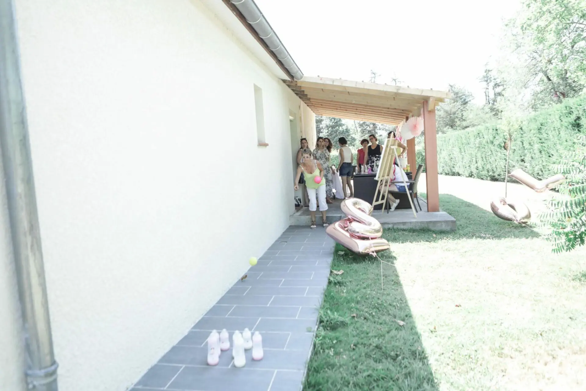 Baby-shower fille rose et citron