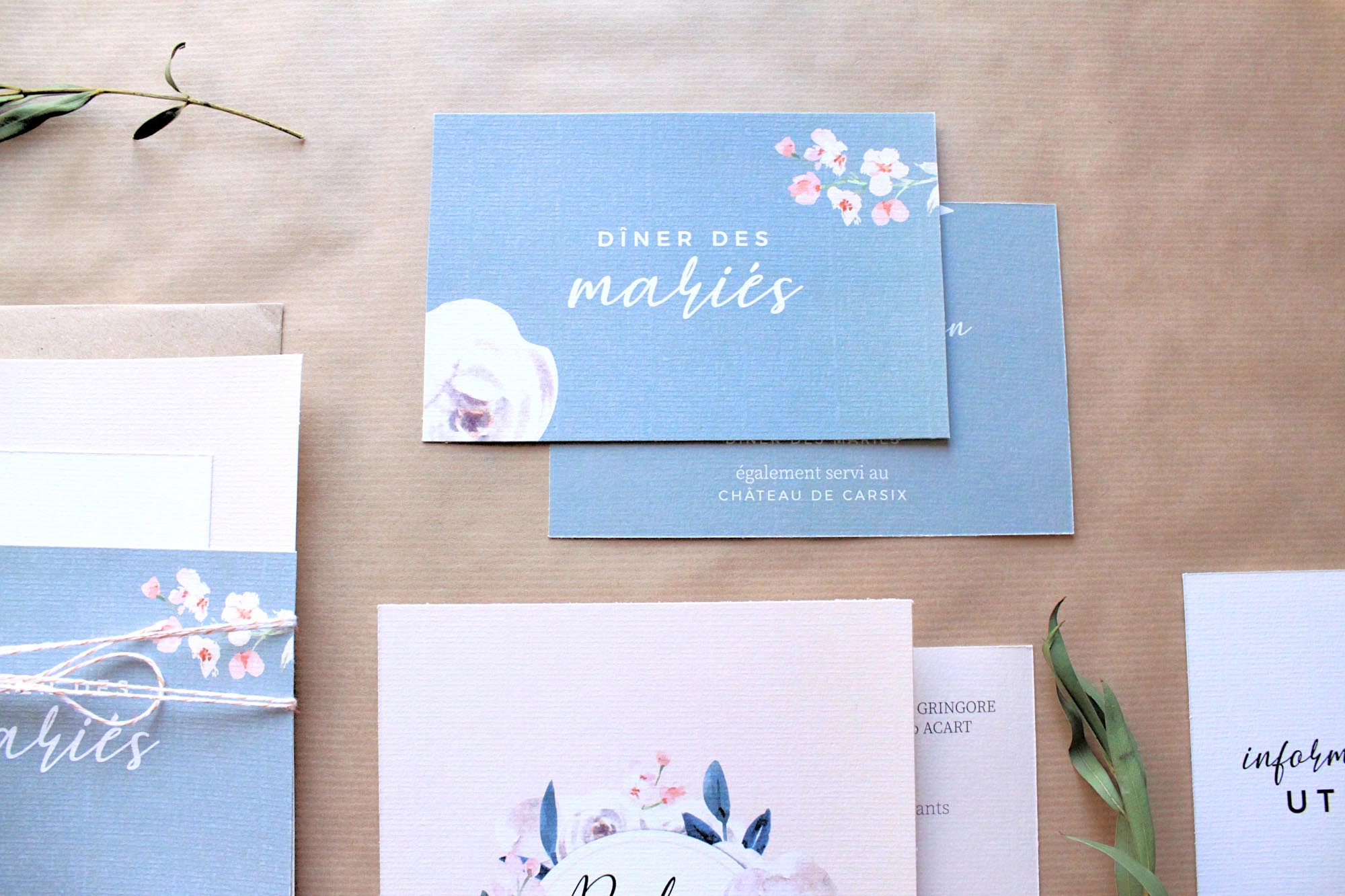 Faire-part mariage floral fleurs