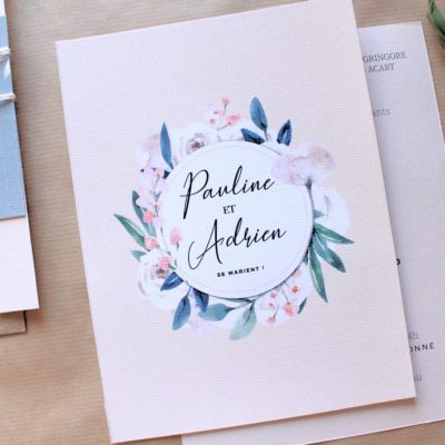Faire-part mariage floral fleurs