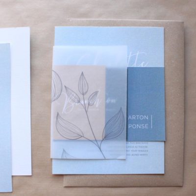 Faire-part mariage minimaliste élégant chic épuré
