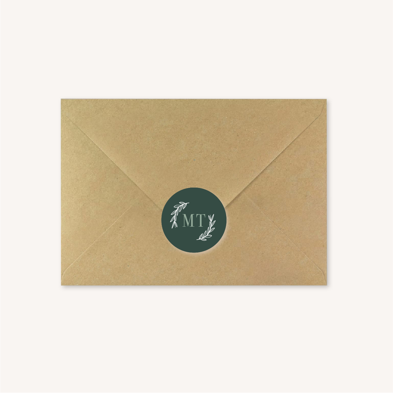 faire part mariage kraft enveloppe fleurs personnalisé - Impression direct