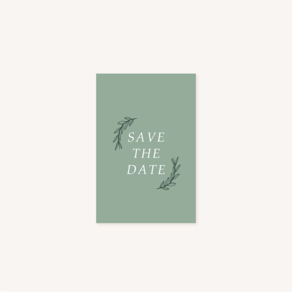 Save the date vert minimaliste végétal nature faire-part mariage