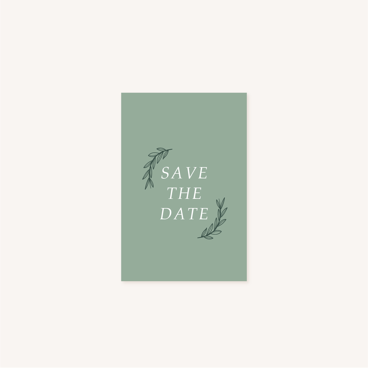 Save the date vert minimaliste végétal nature faire-part mariage