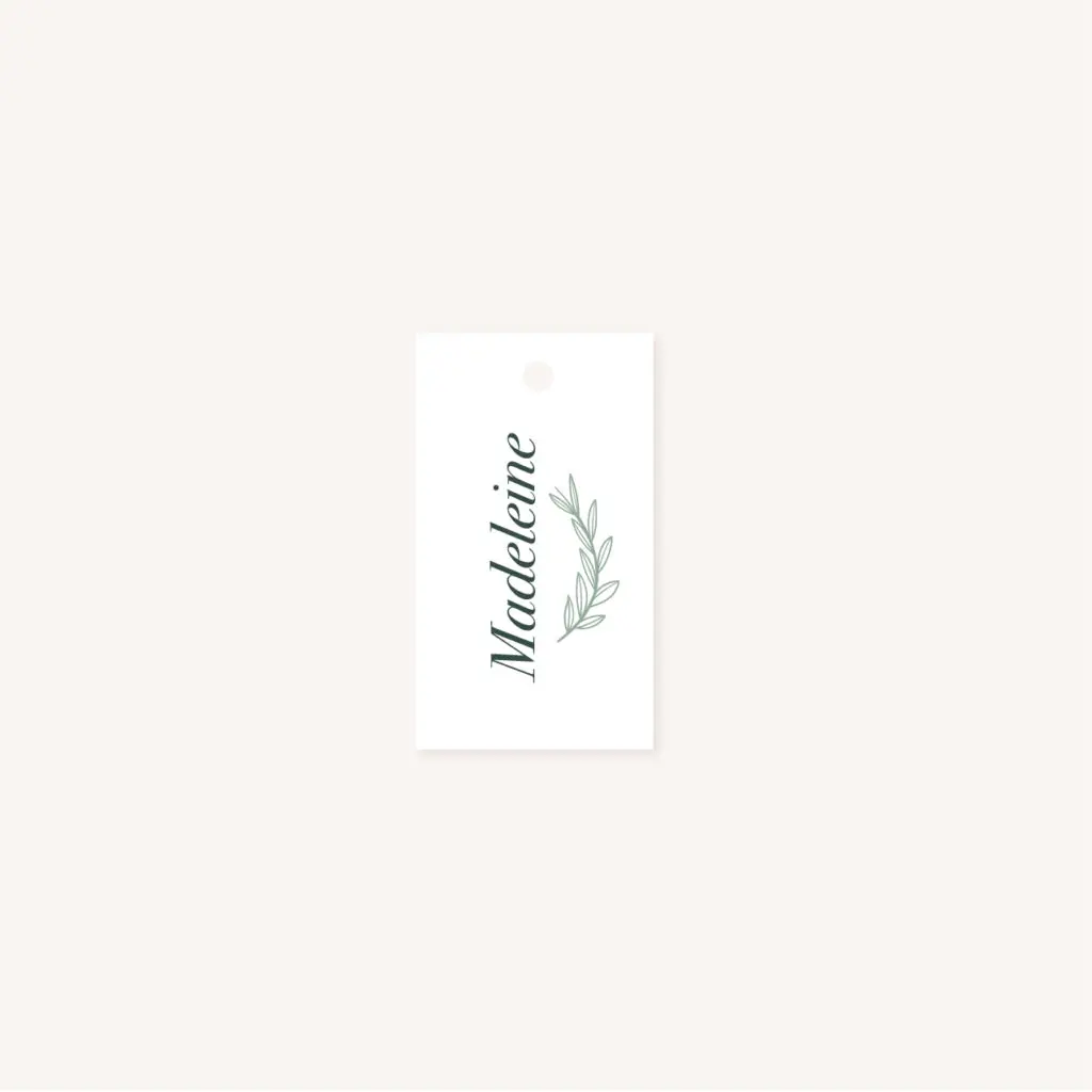 Marque place vert minimaliste végétal nature faire-part mariage