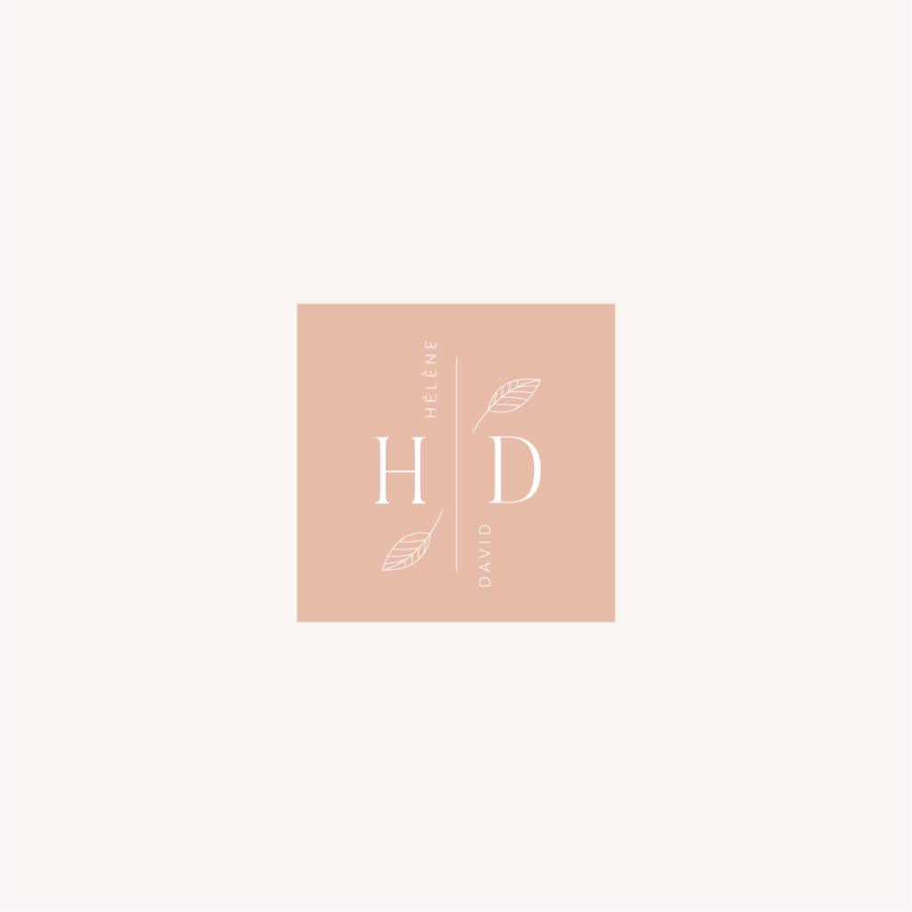 Étiquette initiales personnalisé mariage Terracotta brique blush