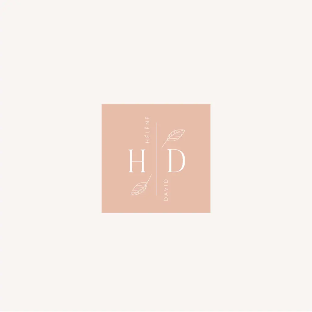 Étiquette initiales personnalisé mariage Terracotta brique blush