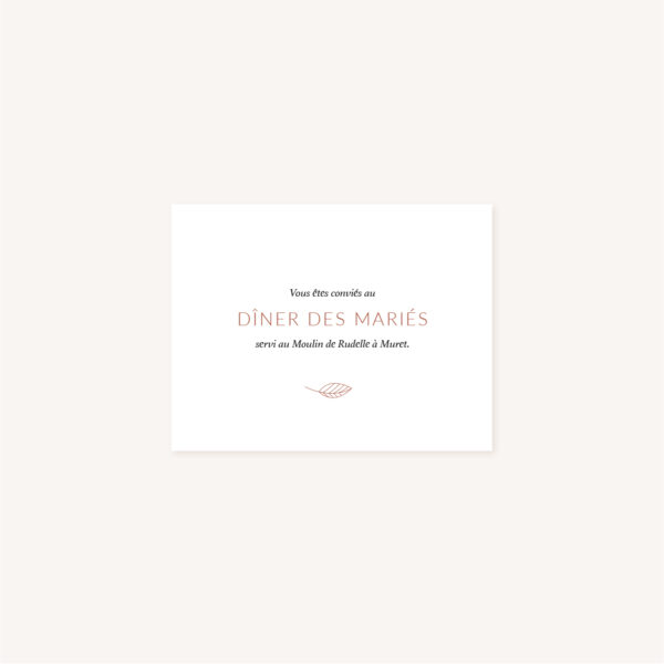 carton diner mariage Terracotta brique blush