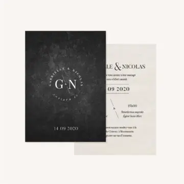 Faire-part industriel kraft ardoise mariage industriel