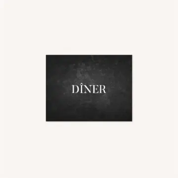 Carton diner faire-part mariage industriel kraft ardoise mariage industriel