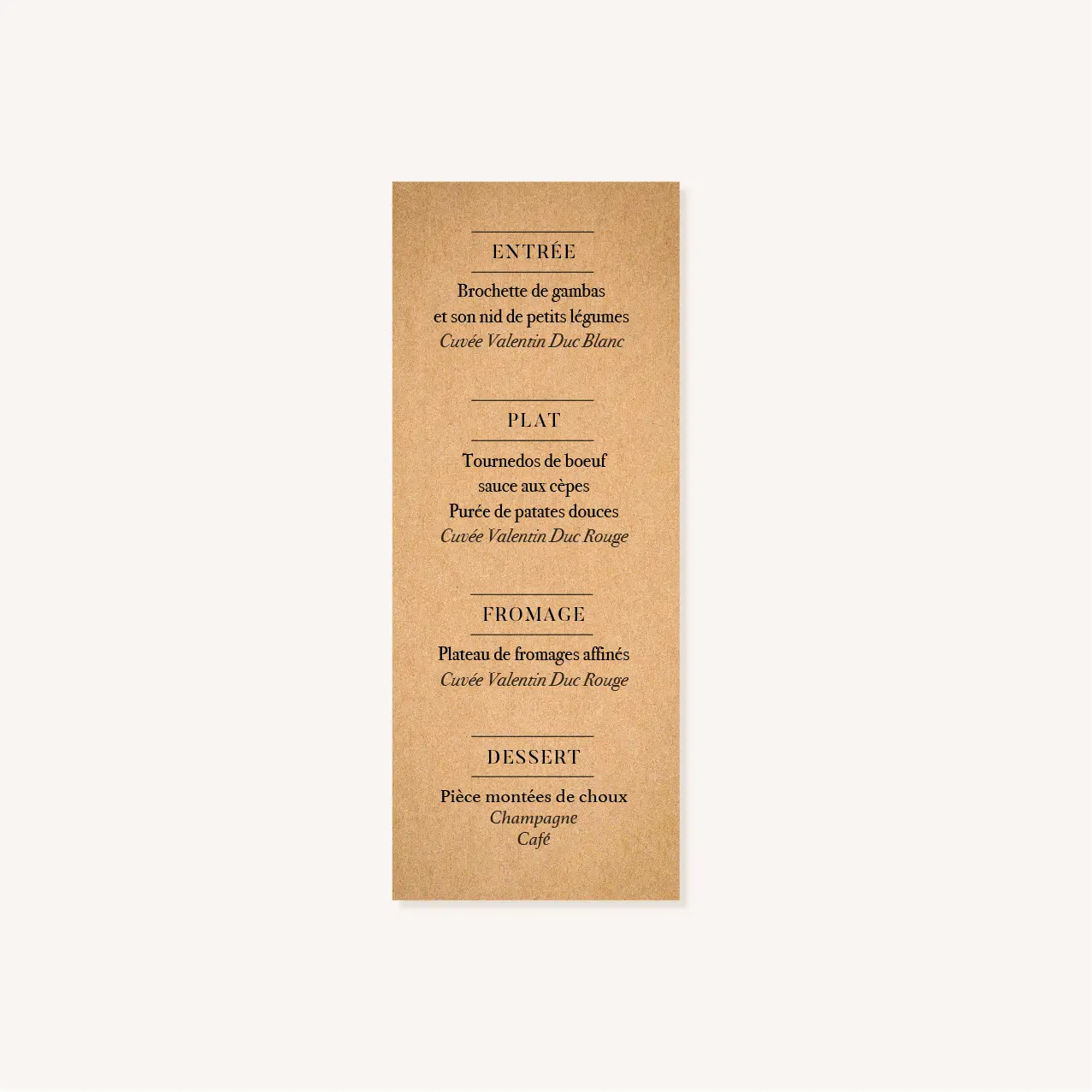 Menu mariage industriel kraft ardoise mariage industriel