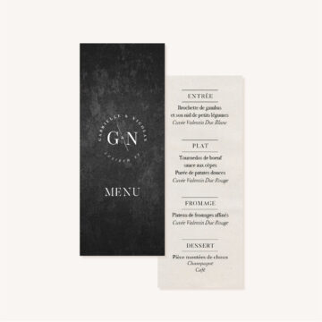 Menu mariage industriel kraft ardoise mariage industriel