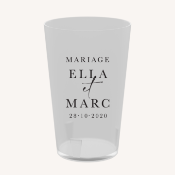 Gobelet réutilisable éco-cup personnalisé mariage élégant chic romantic neutral épuré bordeaux rose nude blanc