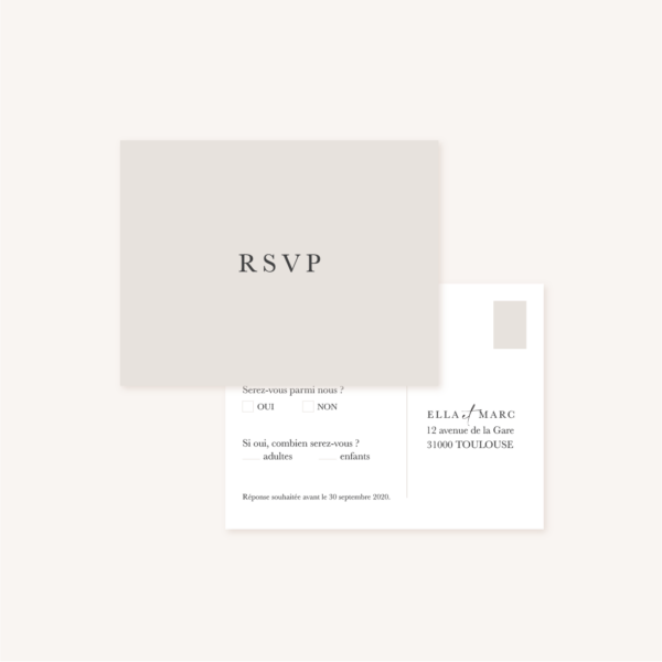 RSVP mariage élégant chic romantic neutral épuré bordeaux rose nude blanc