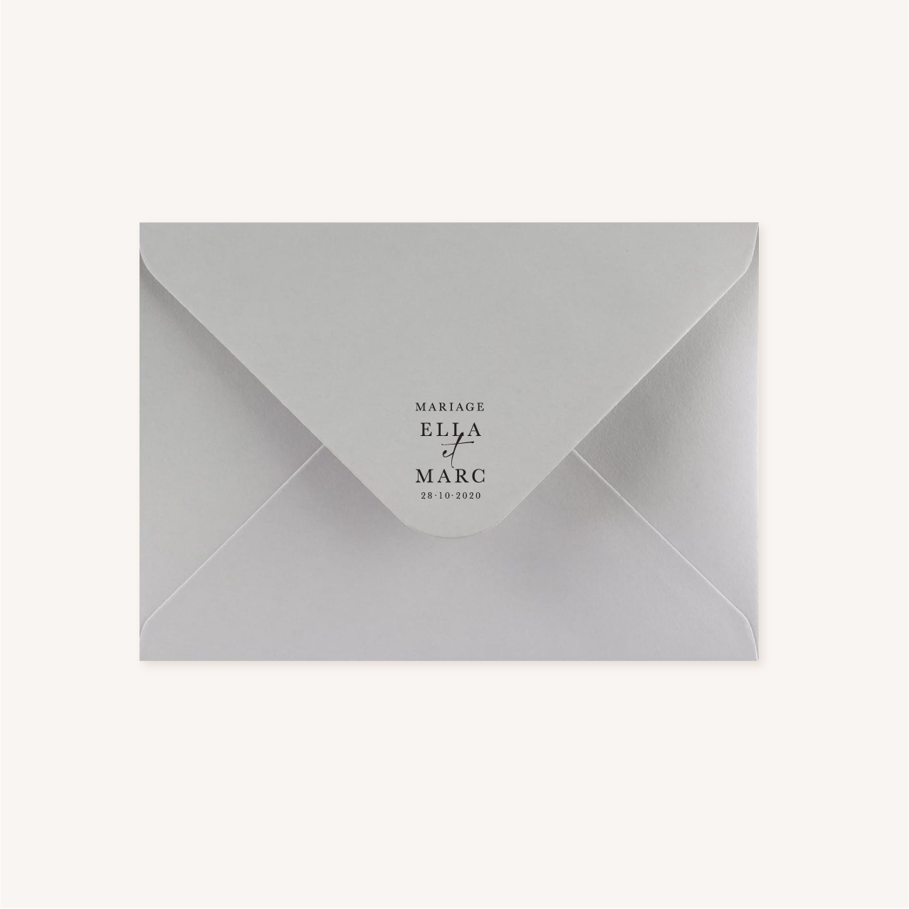 Enveloppe grise faire-part mariage
