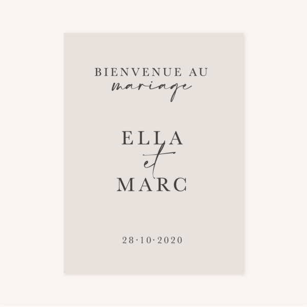 Panneau accueil mariage élégant chic romantic neutral épuré bordeaux rose nude blanc