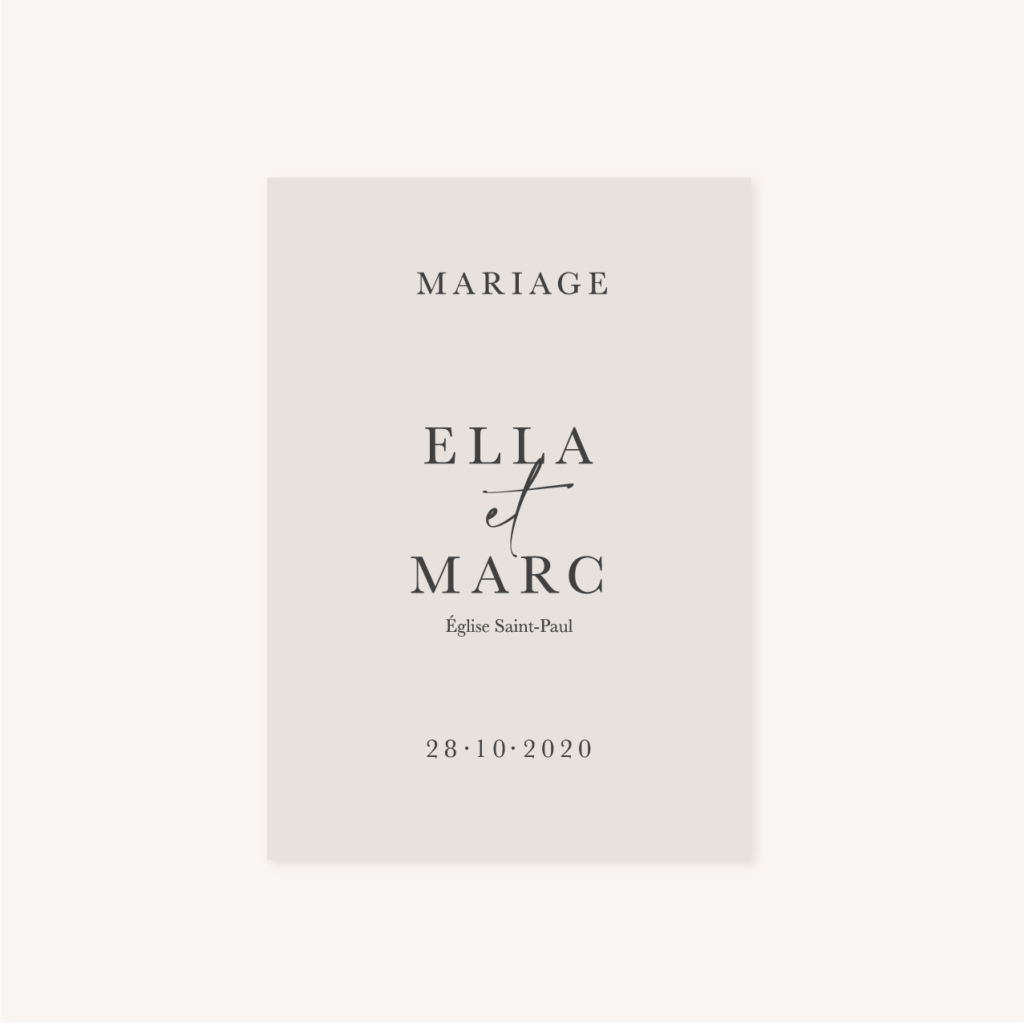 Livret de cérémonie mariage élégant chic romantic neutral épuré bordeaux rose nude blanc