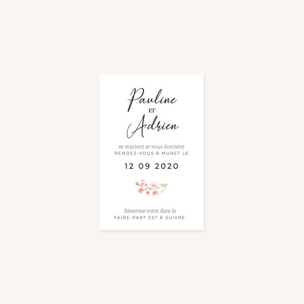 Save the date Faire-part mariage floral fleurs jardin anglais