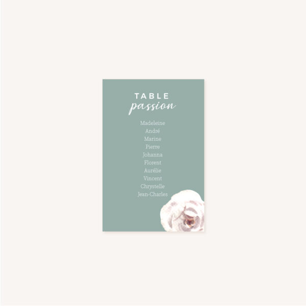 Carton plan de table mariage fleurs jardin anglais