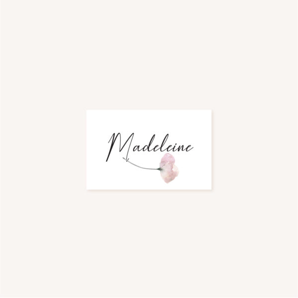 Marque-place nom mariage fleurs jardin anglais