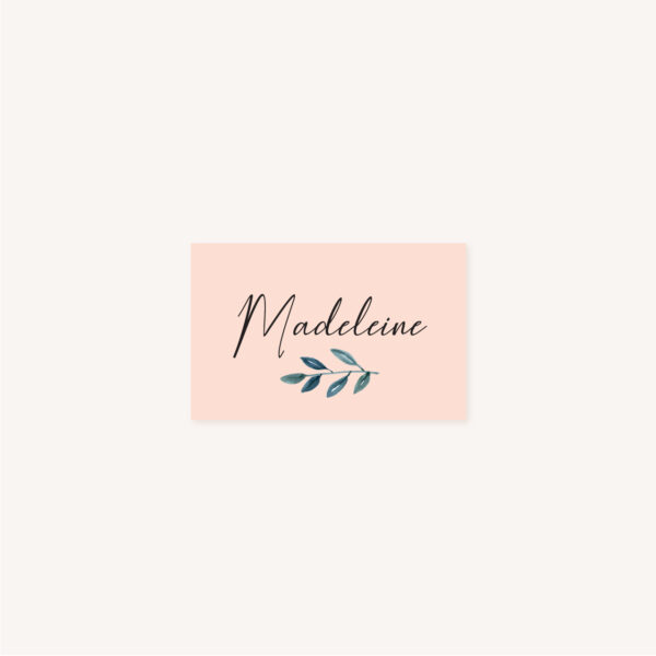 Marque-place nom mariage fleurs jardin anglais