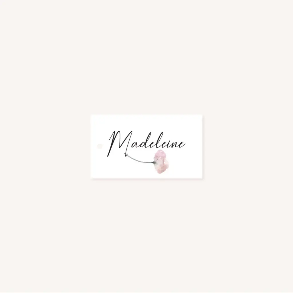 Menu individuel mariage fleurs jardin anglais