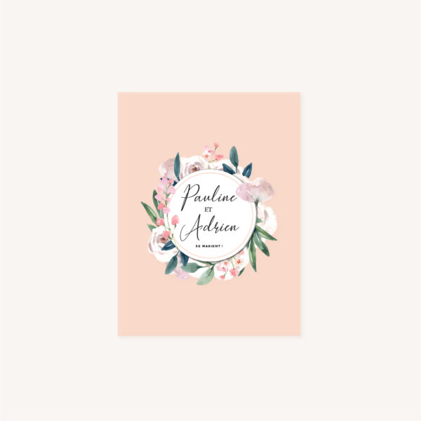 Faire-part mariage floral fleurs jardin anglais