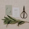 Save the date mariage Green Chic vert végétal épuré mariage végétal blanc