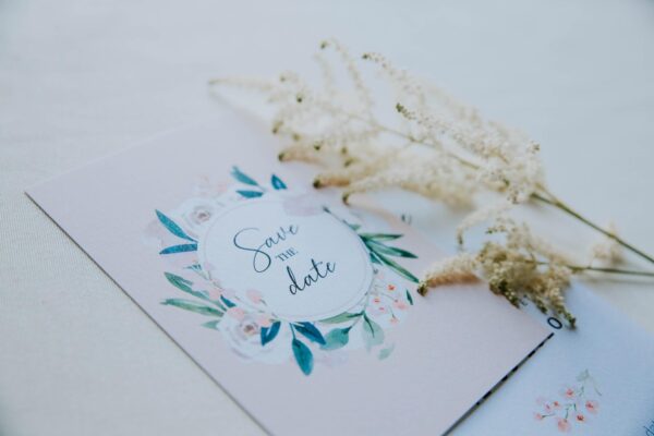 Faire-part mariage floral fleurs pastel jardin anglais