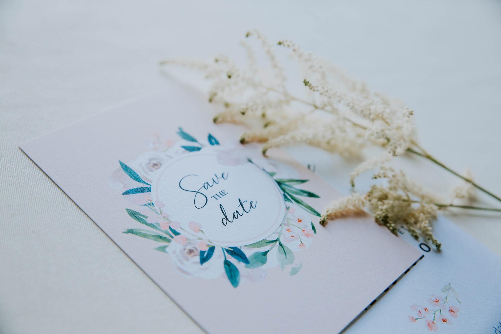 Faire-part mariage floral fleurs pastel jardin anglais