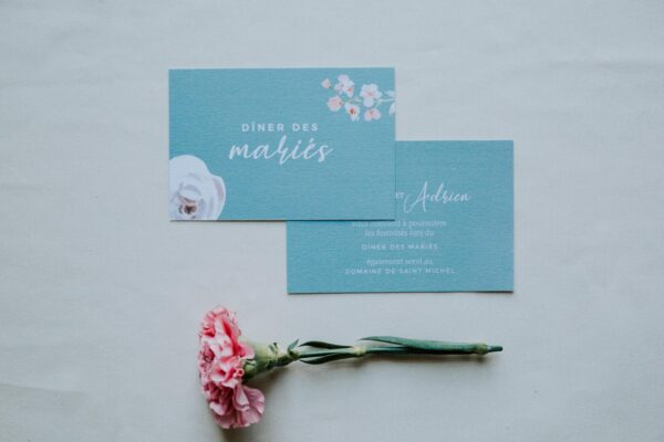 Faire-part mariage floral fleurs pastel jardin anglais