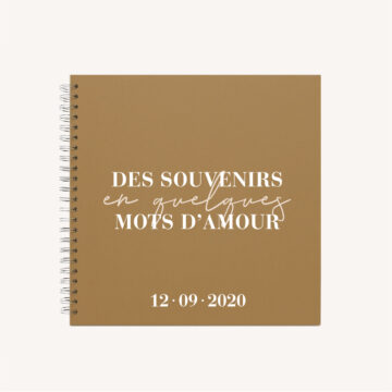 Livre d'or mariage abstrait boho sahara couleur sable terracotta beige désert