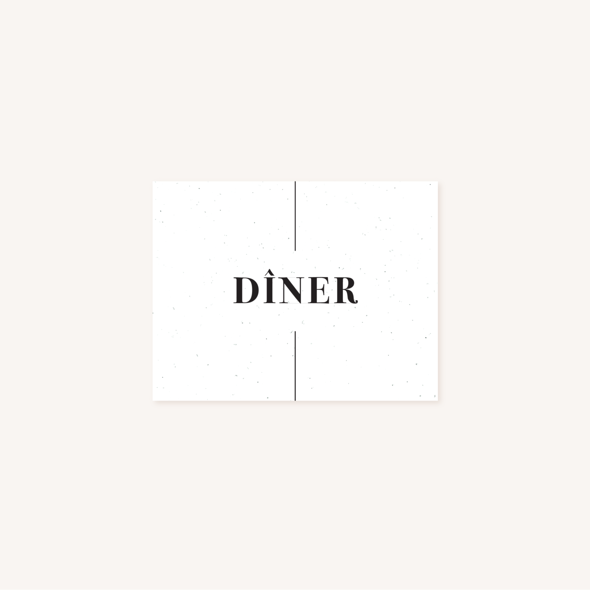 Dîner mariage faire-part papeterie épuré noir blanc neutre unisexe élégant