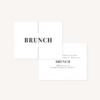 Brunch mariage faire-part papeterie épuré noir blanc neutre unisexe élégant